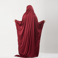 Abaya Silk Abaya Prayer Dress One Piece | Elegant Islamic Prayer Attire for Women Burgundy - Noury Hub