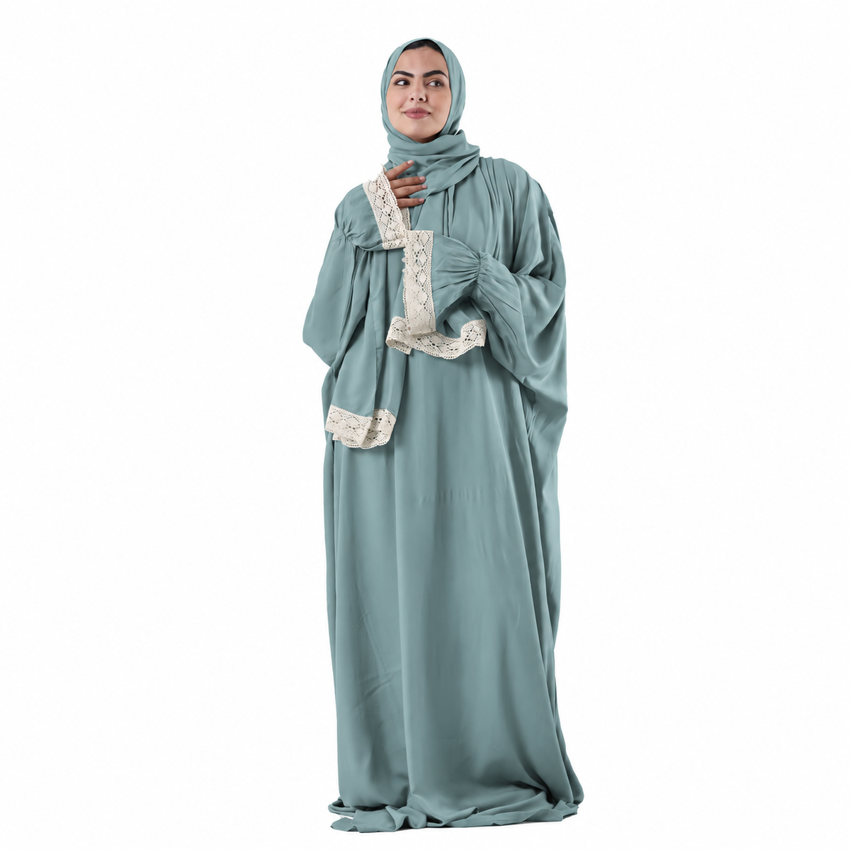 Prayer Dress One Piece With Headscarf Mint