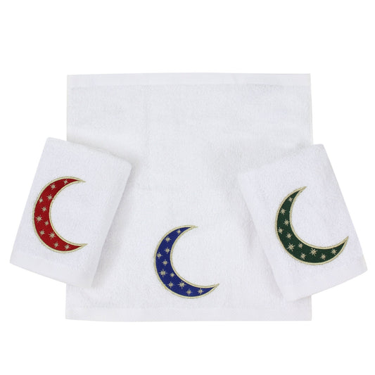 Guest Towel Set 100% Cotton Super Absorbent 600 GSM 30x30cm Crescent - Noury Hub