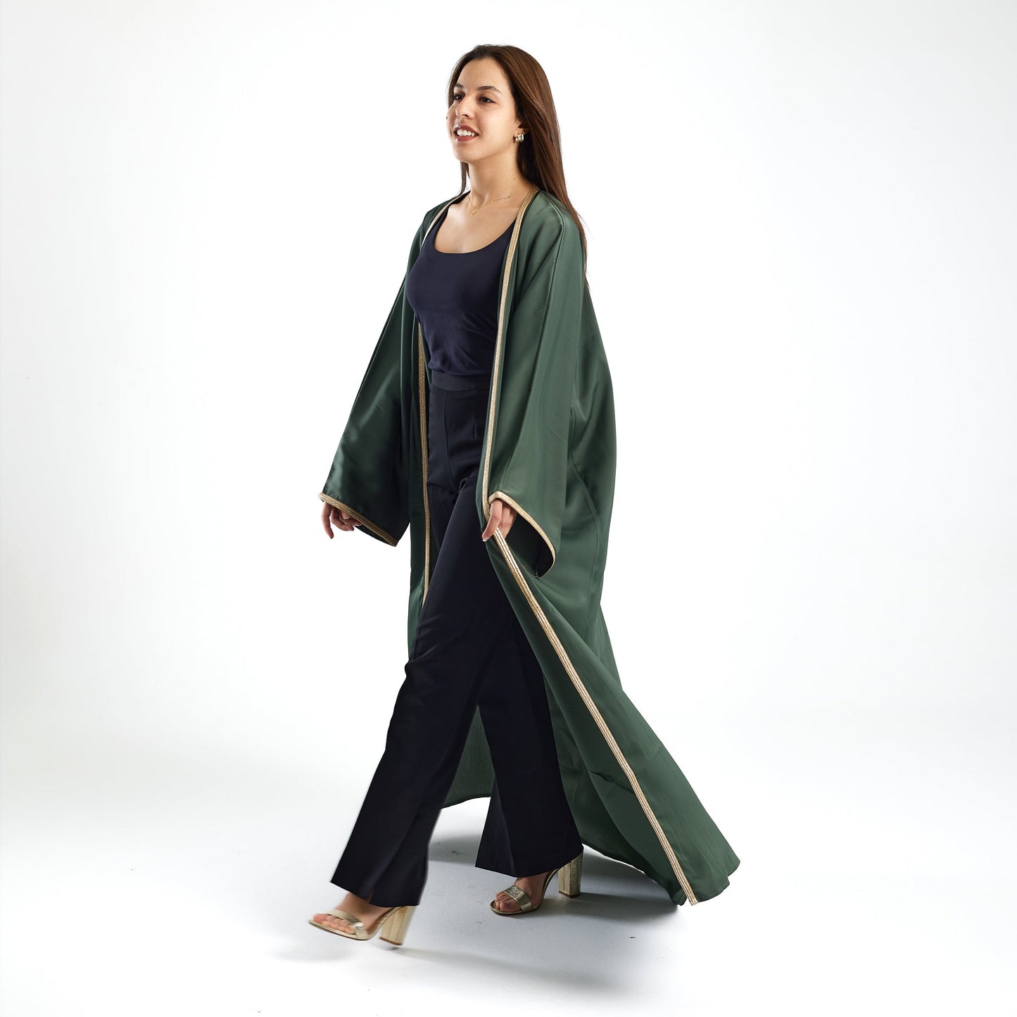 Modern Traditional Abaya Kaftan Olive - Noury Hub