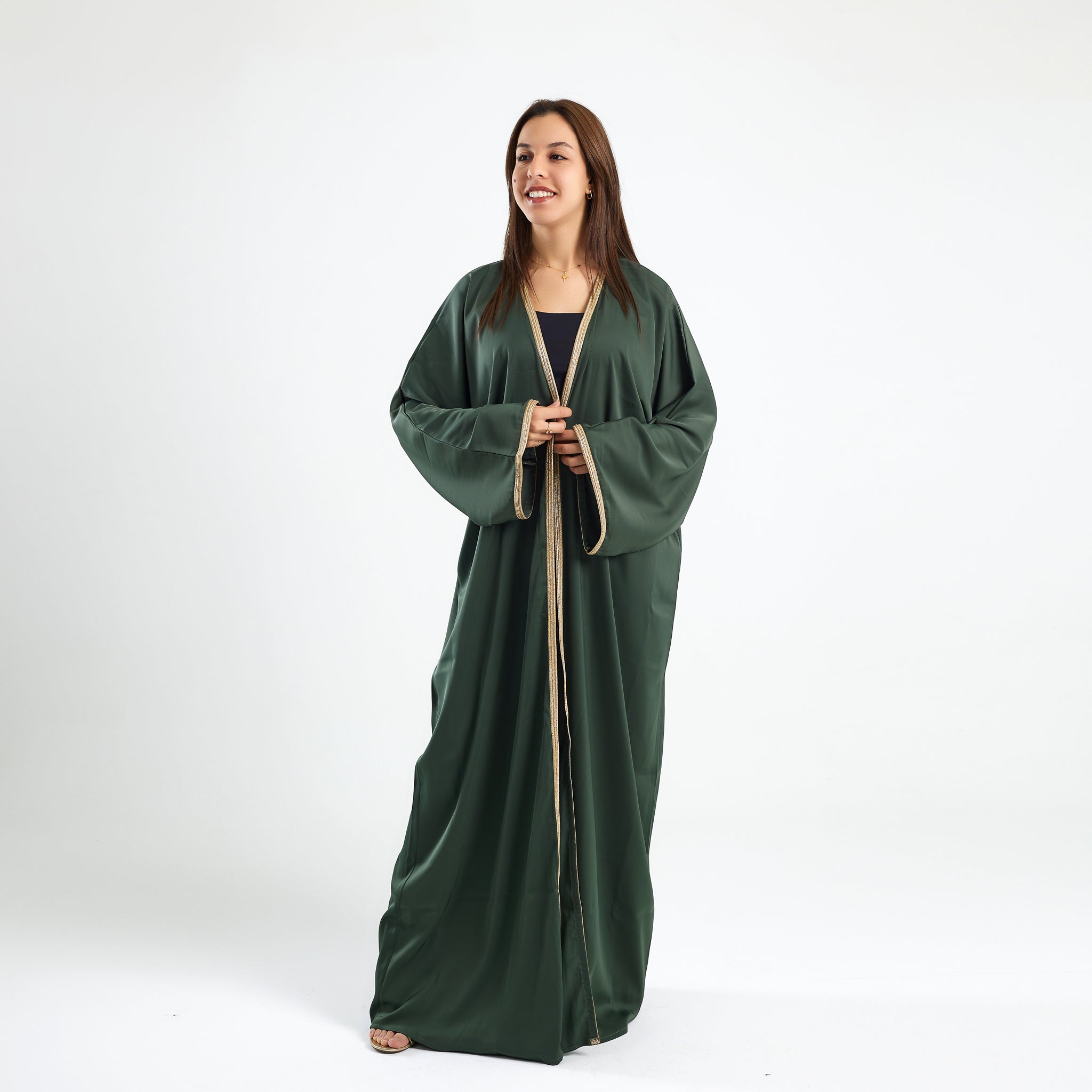 Modern Traditional Abaya Kaftan Olive - Noury Hub