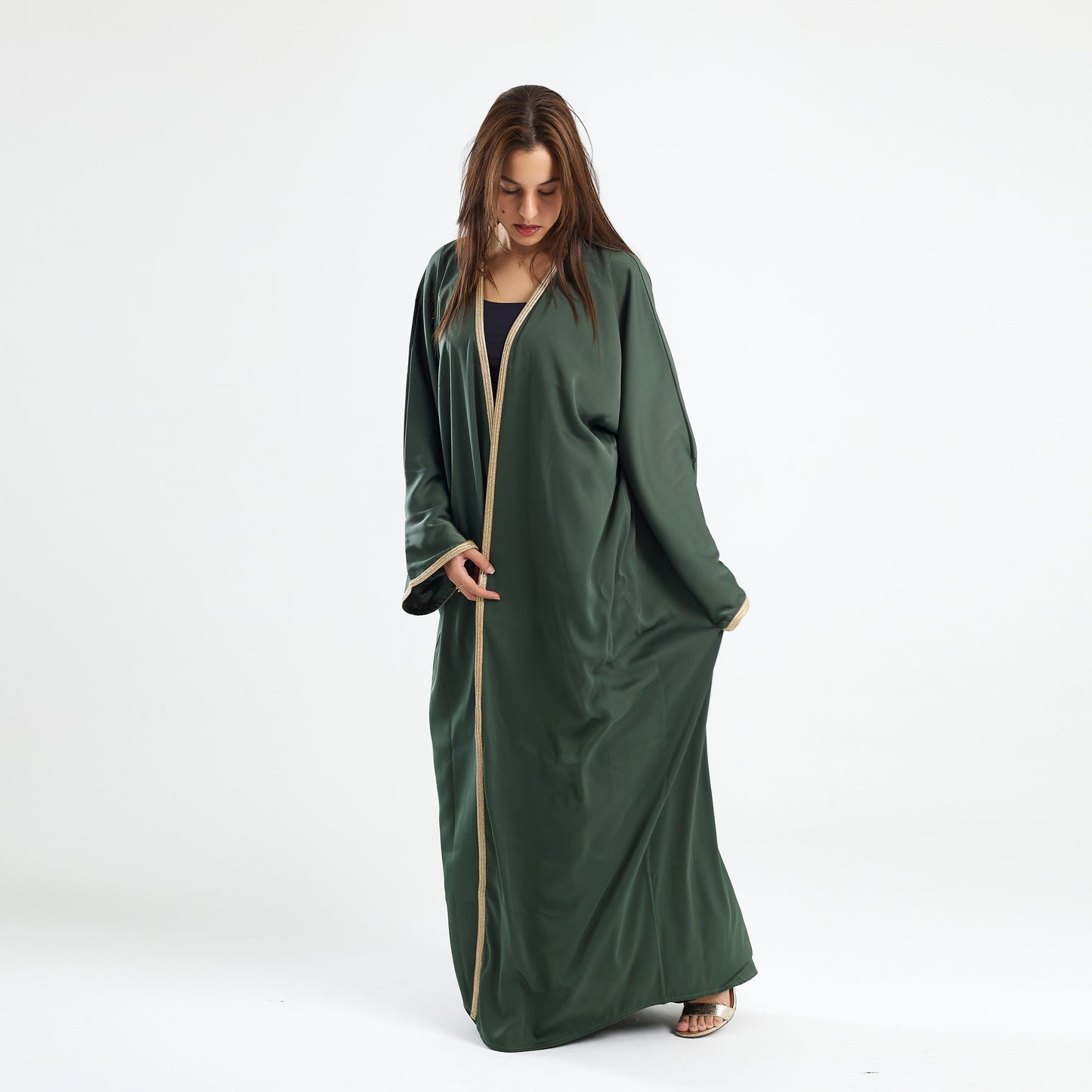 Modern Traditional Abaya Kaftan Olive - Noury Hub