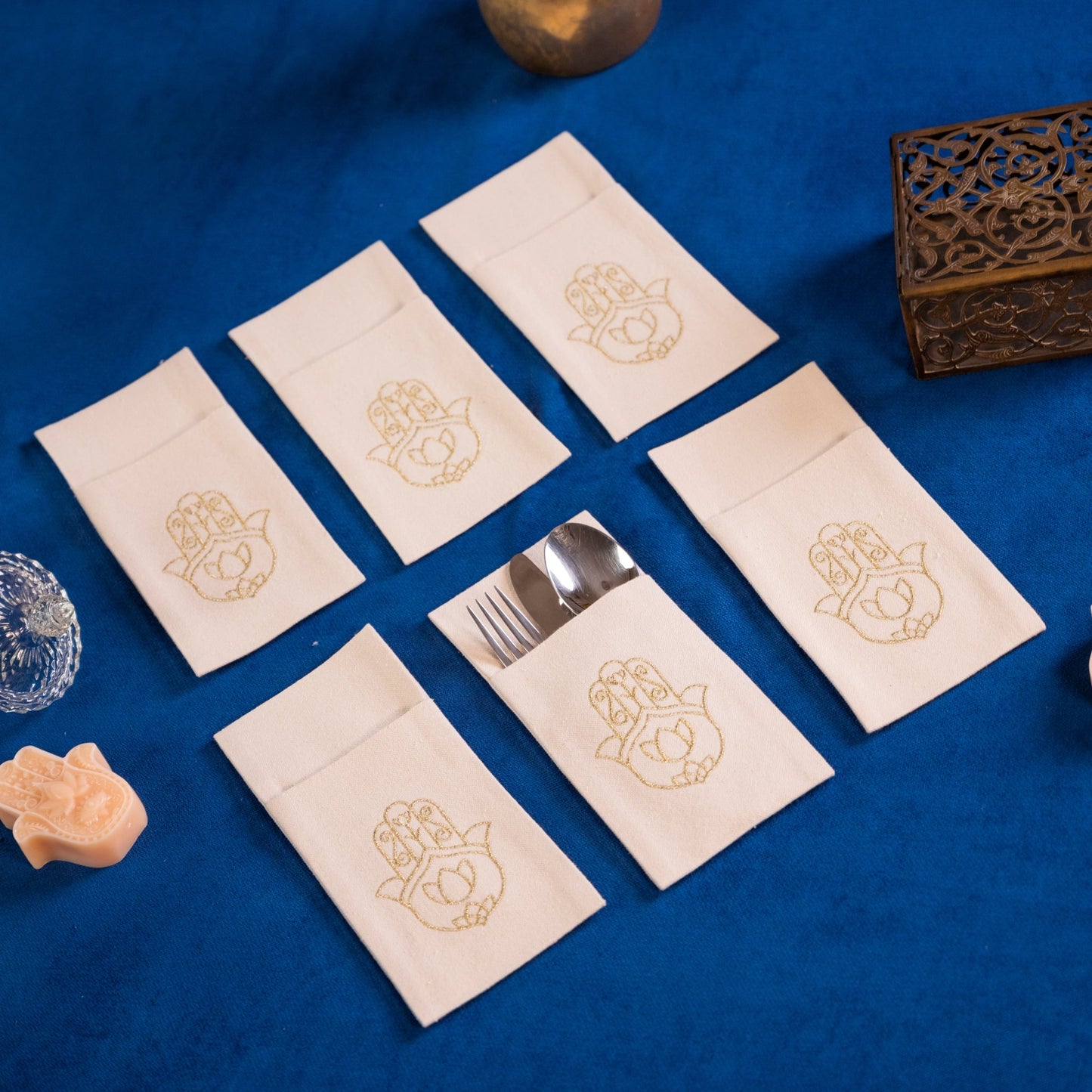 Placemats & Cutlery Set Of 6 Khams - Noury Hub