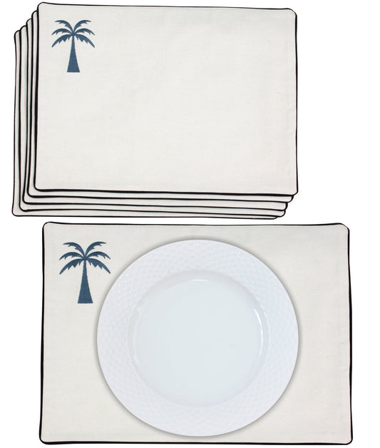 Placemats & Cutlery Set Of 6 Palm - Noury Hub