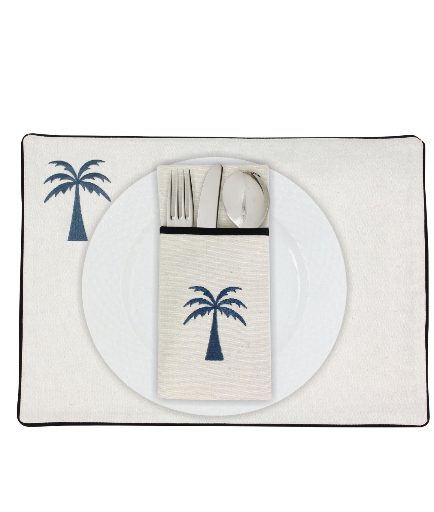 Placemats & Cutlery Set Of 6 Palm - Noury Hub