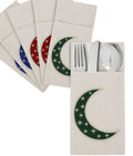 Placemats & Cutlery Set Of 6 Sparkling Crescent - Noury Hub