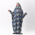 Prayer Dress Abaya Viscose Fabric One Piece | Elegant Islamic Prayer Attire for Women Prayer Dress (Paisley Blue) - Noury Hub