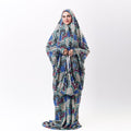 Prayer Dress Abaya Viscose Fabric One Piece | Elegant Islamic Prayer Attire for Women Prayer Dress (Paisley Blue) - Noury Hub