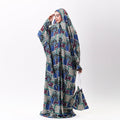Prayer Dress Abaya Viscose Fabric One Piece | Elegant Islamic Prayer Attire for Women Prayer Dress (Paisley Blue) - Noury Hub