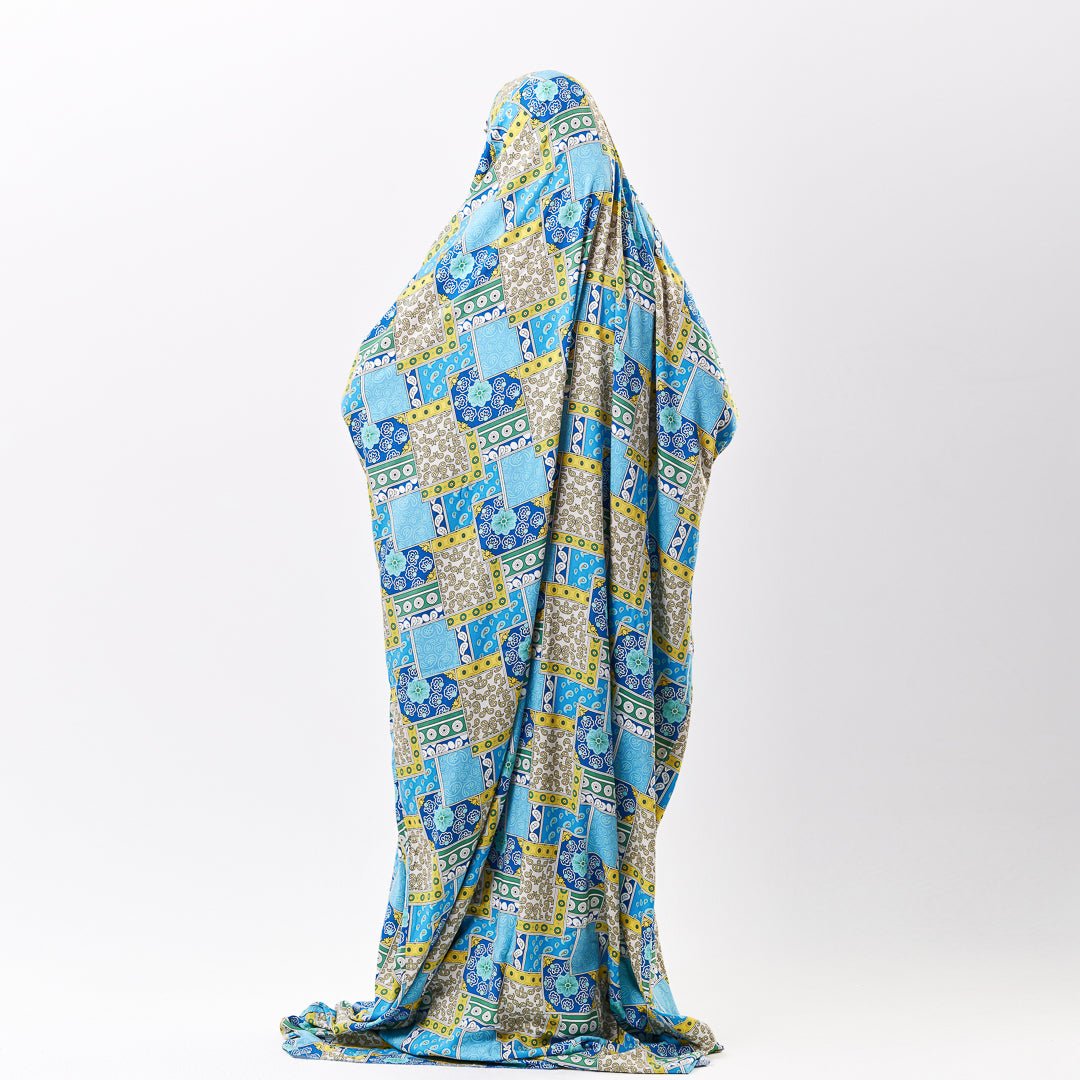 Prayer Dress Abaya Viscose Fabric One Piece | Elegant Islamic Prayer Attire for Women Prayer Dress (Paisley Turqouise) - Noury Hub