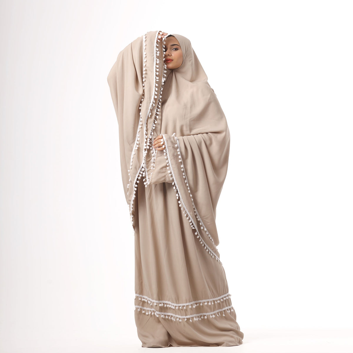 Prayer Dress Dantel Beige - Noury Hub