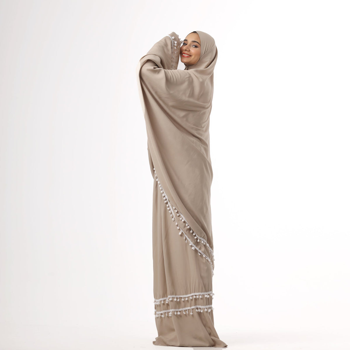 Prayer Dress Dantel Beige - Noury Hub