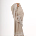 Prayer Dress Dantel Beige - Noury Hub