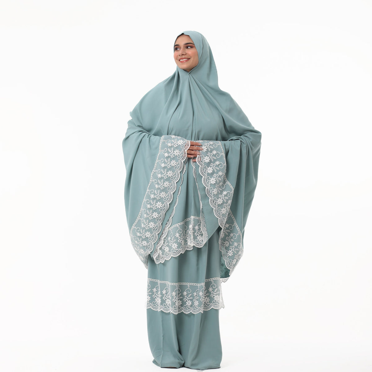 Prayer Dress Dantel Mint - Noury Hub
