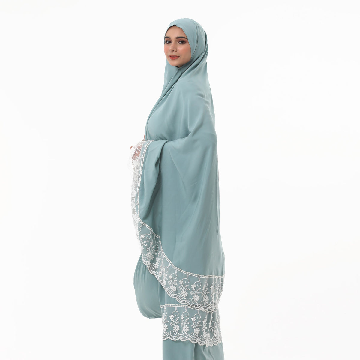 Prayer Dress Dantel Mint - Noury Hub