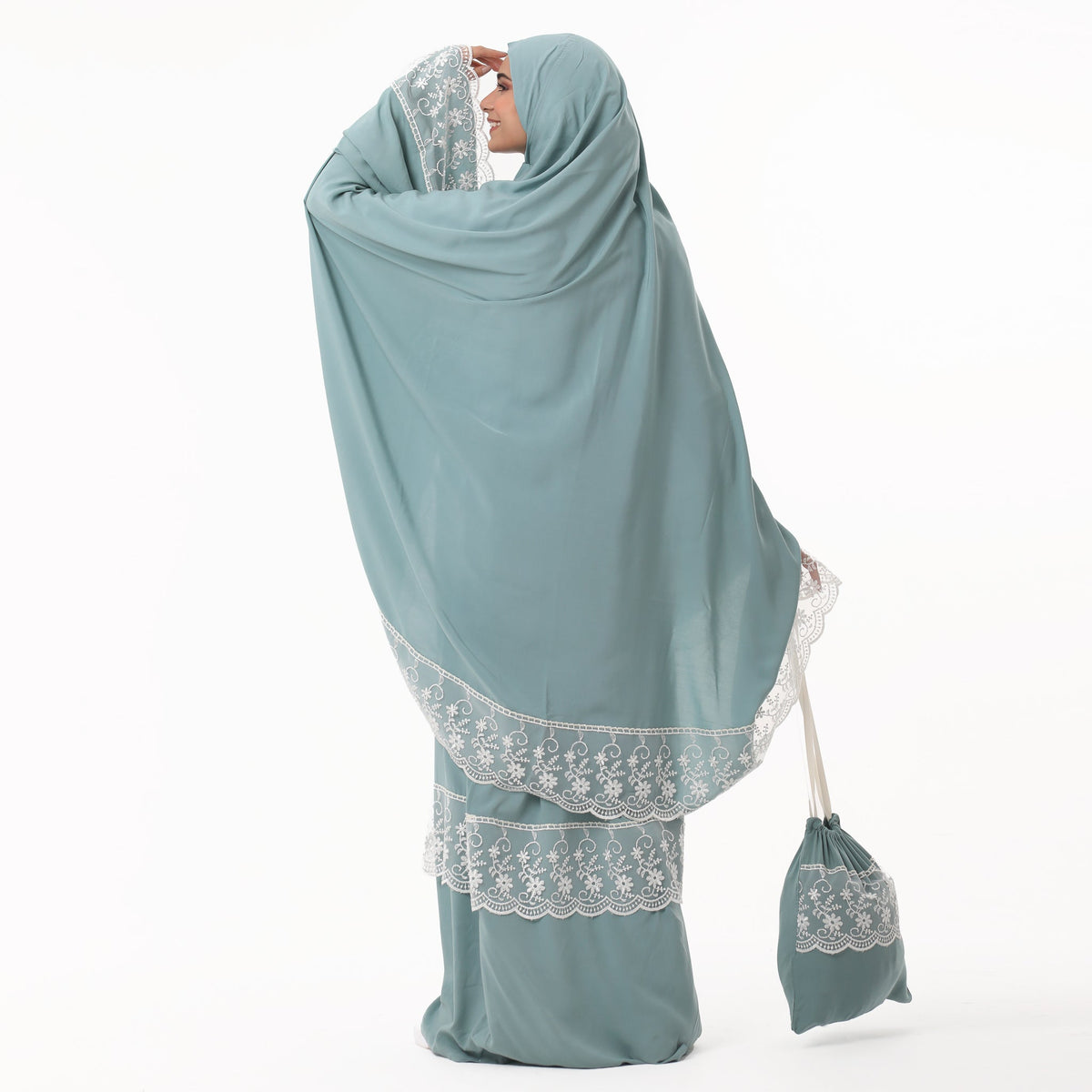Prayer Dress Dantel Mint - Noury Hub