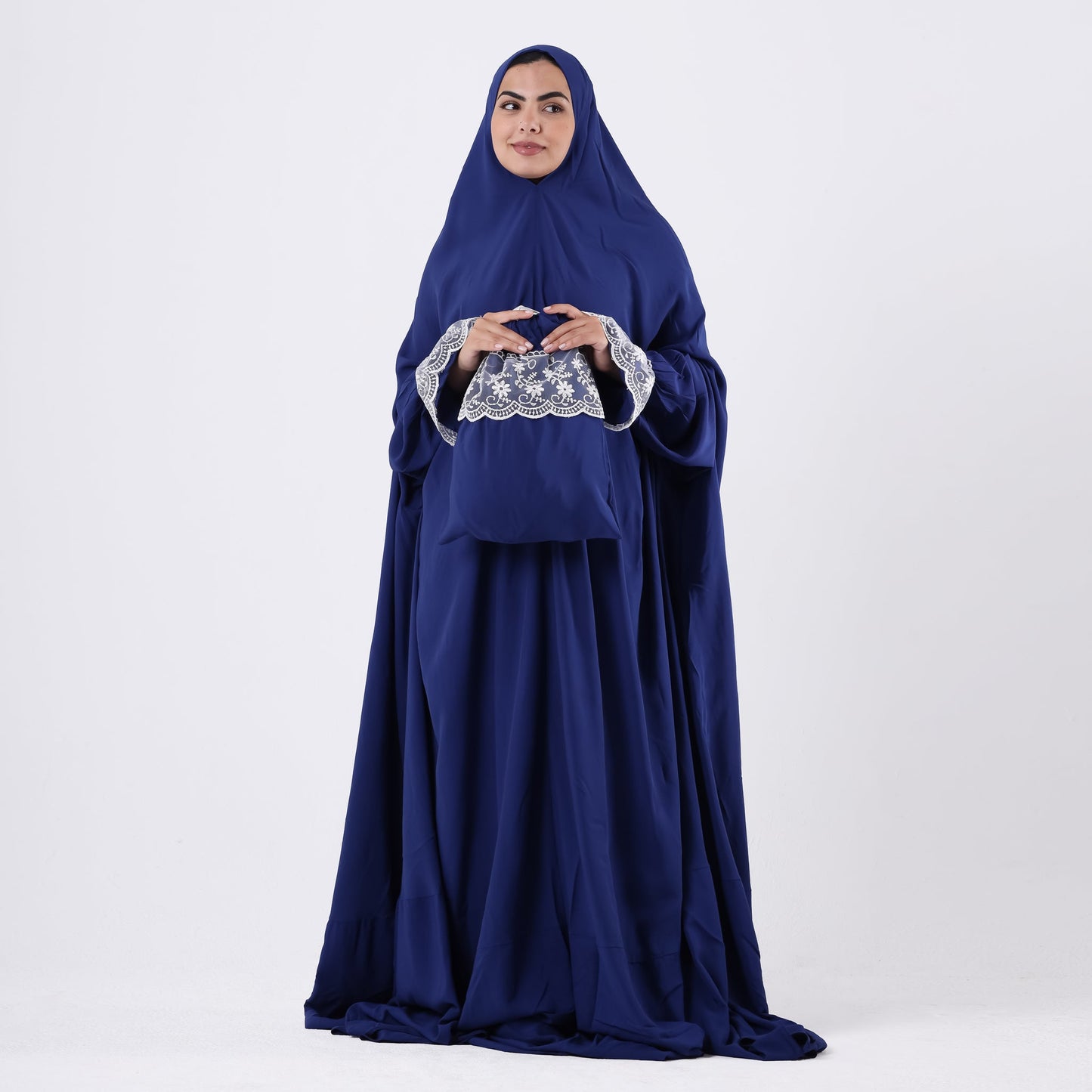 Prayer Dress One Piece Full Dress Blue Abaya - Noury Hub