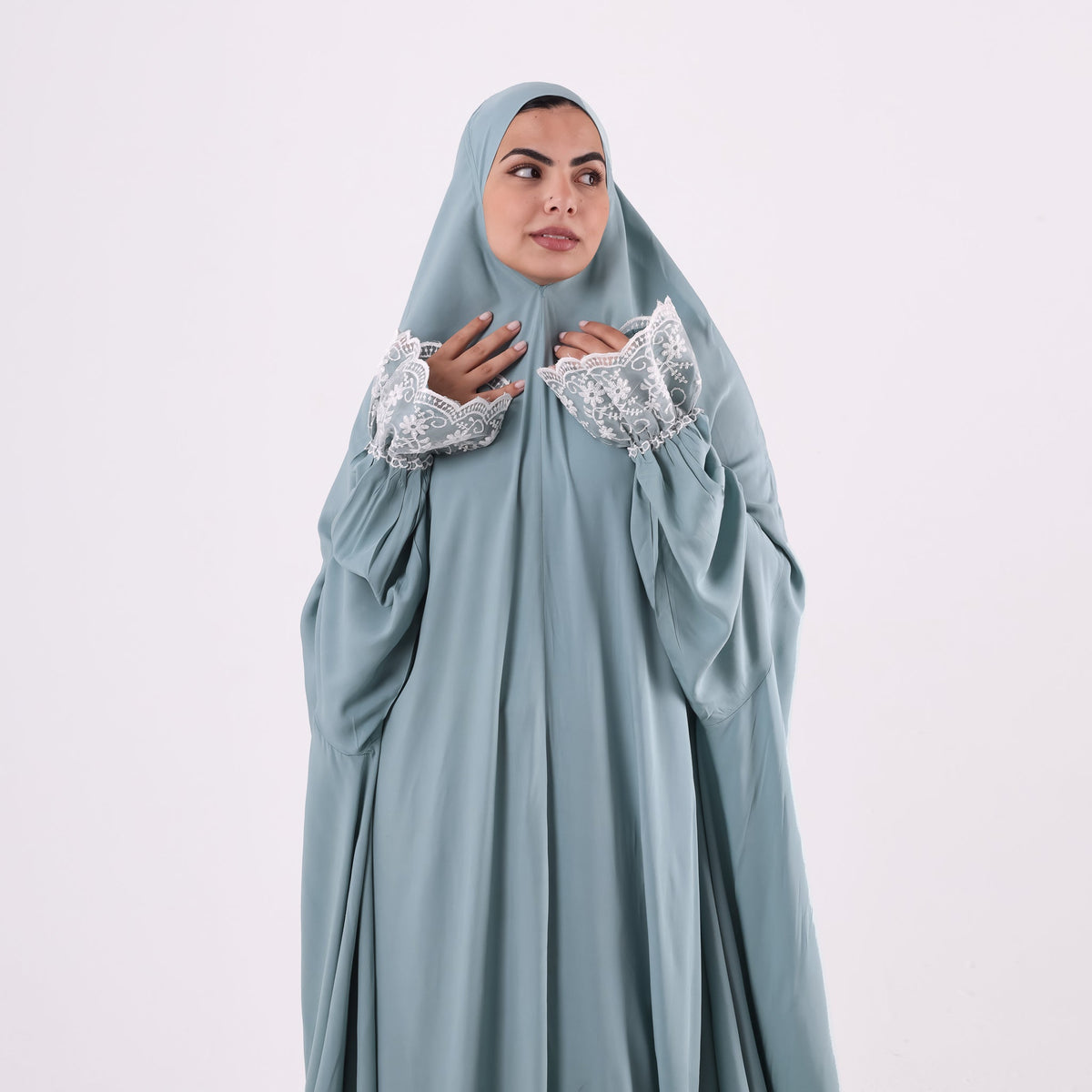 Prayer Dress One Piece Full Dress Mint Abaya - Noury Hub