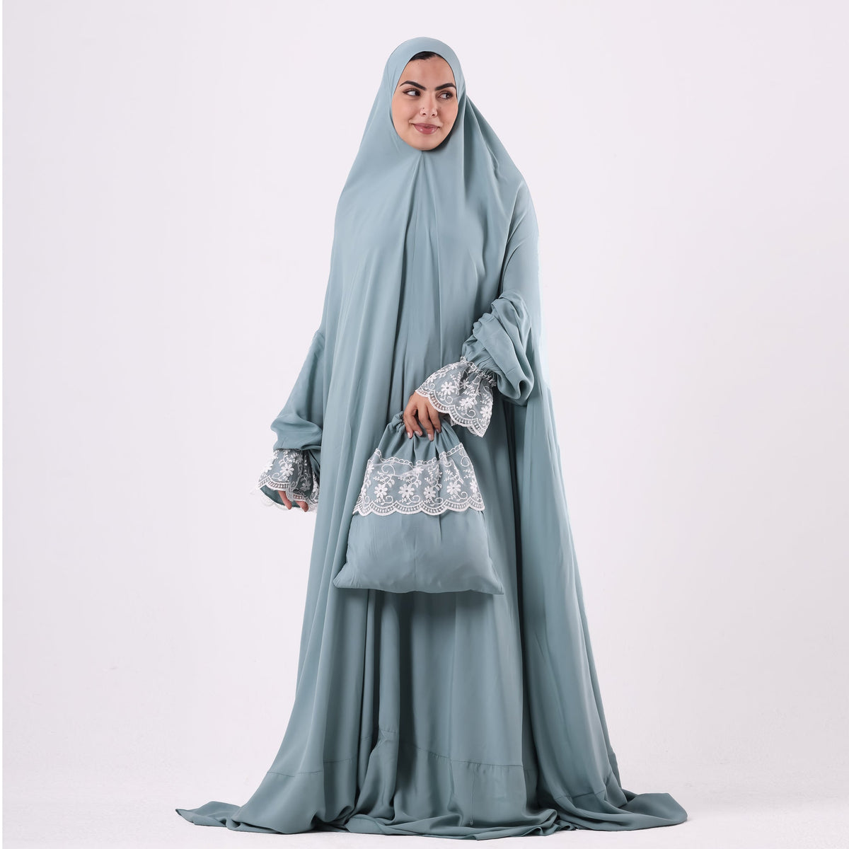 Prayer Dress One Piece Full Dress Mint Abaya - Noury Hub