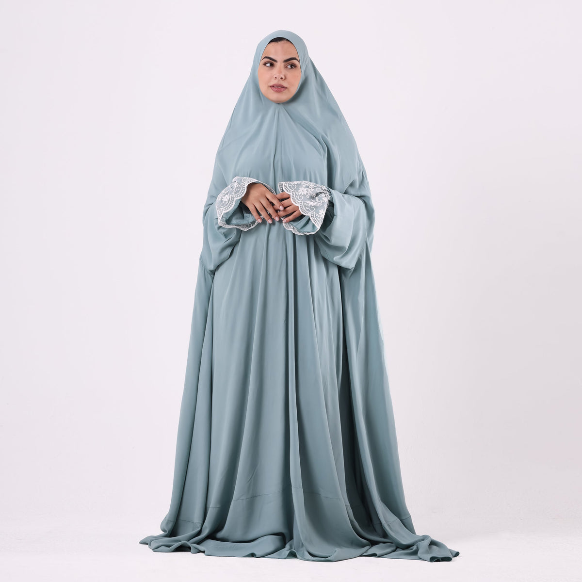Prayer Dress One Piece Full Dress Mint Abaya - Noury Hub