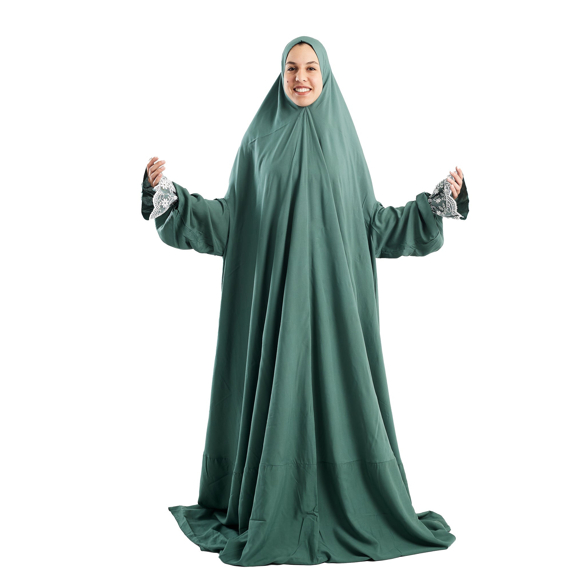 Prayer Dress One Piece Full Dress Mint Abaya - Noury Hub