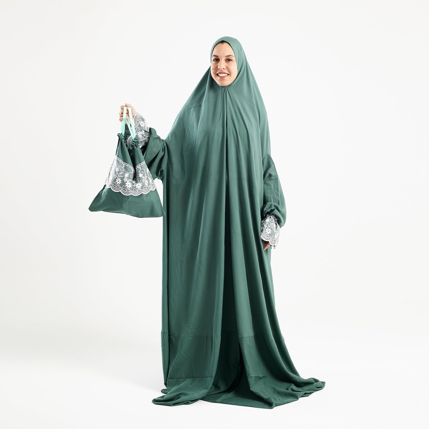 Prayer Dress One Piece Full Dress Mint Abaya - Noury Hub