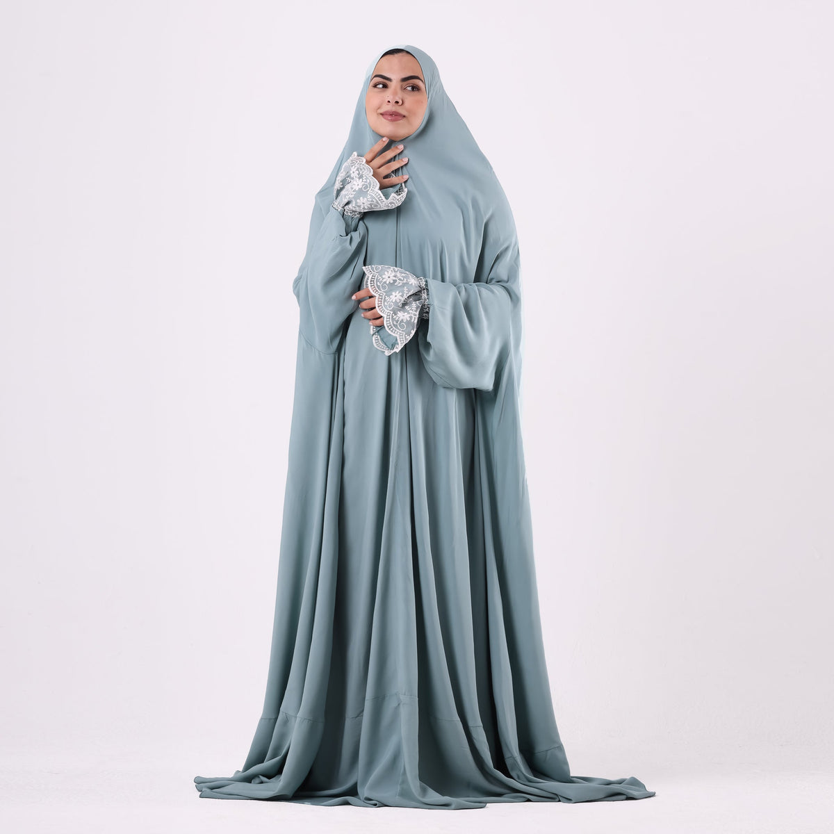 Prayer Dress One Piece Full Dress Mint Abaya - Noury Hub