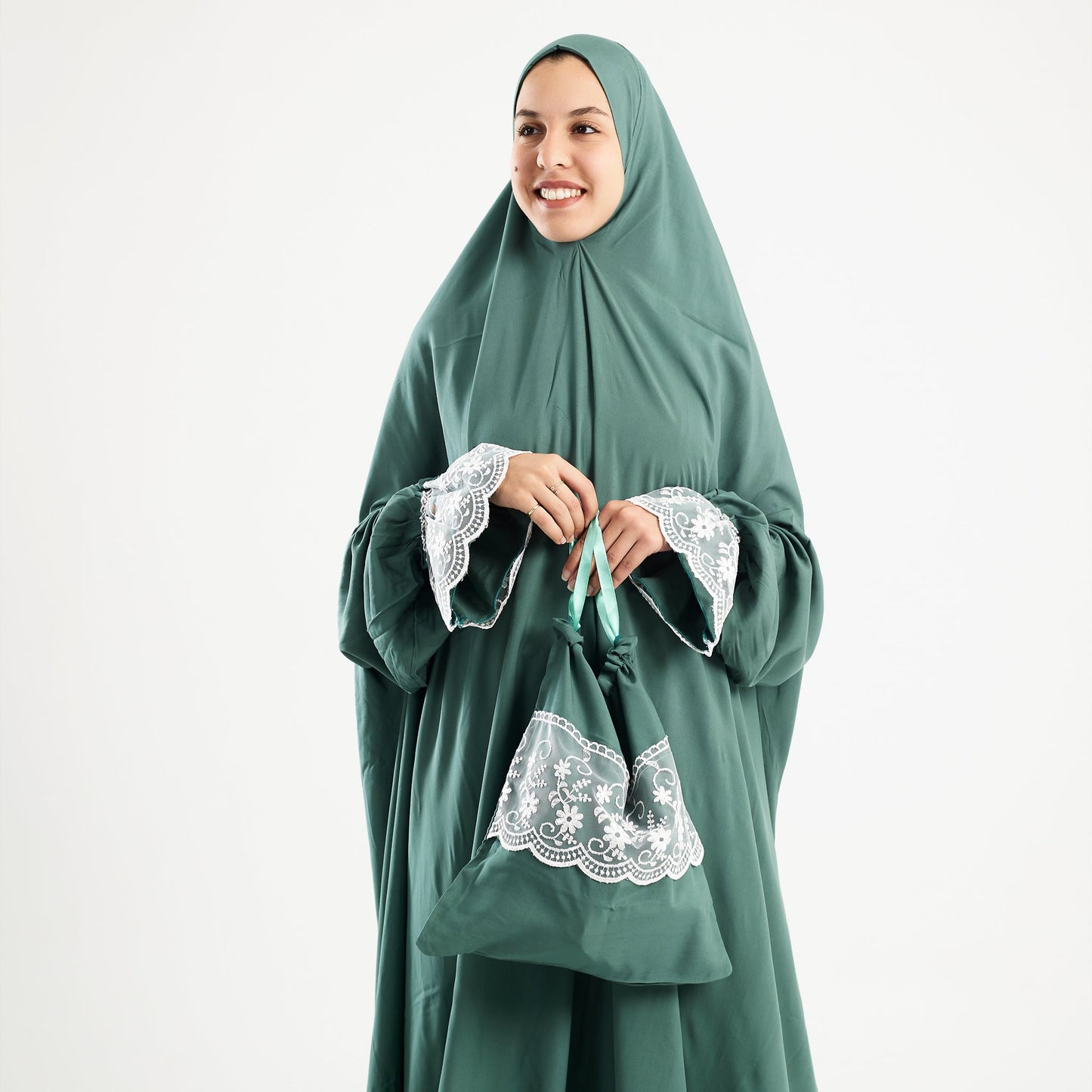 Prayer Dress One Piece Full Dress Mint Abaya - Noury Hub