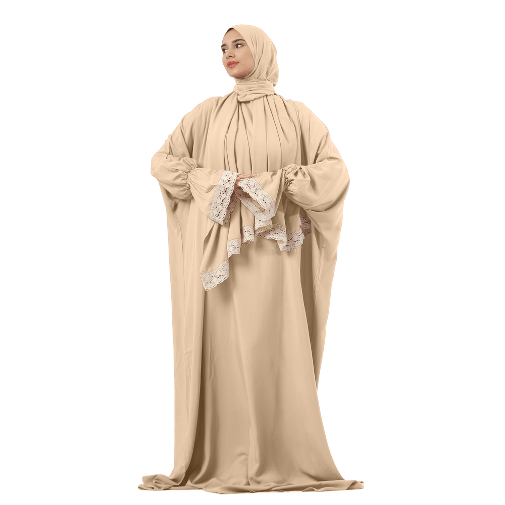 Prayer Dress One Piece With Headscarf Beige - Noury Hub