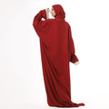 Prayer Dress One Piece With Headscarf Burgundy - Noury Hub