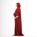 Prayer Dress One Piece With Headscarf Burgundy - Noury Hub