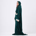 Prayer Dress One Piece With Headscarf Dark Green - Noury Hub