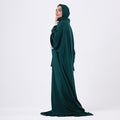 Prayer Dress One Piece With Headscarf Dark Green - Noury Hub