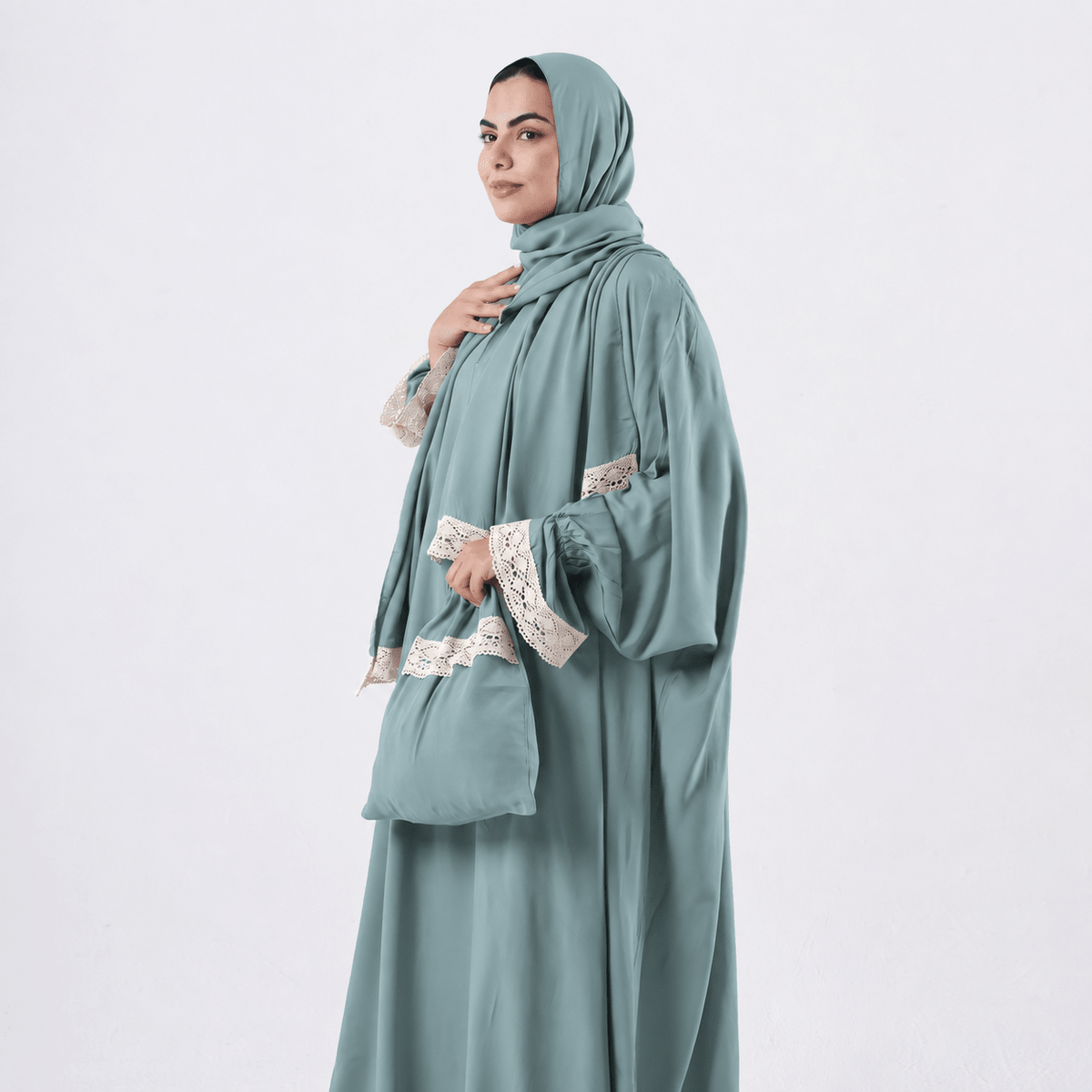 Prayer Dress One Piece With Headscarf Mint - Noury Hub