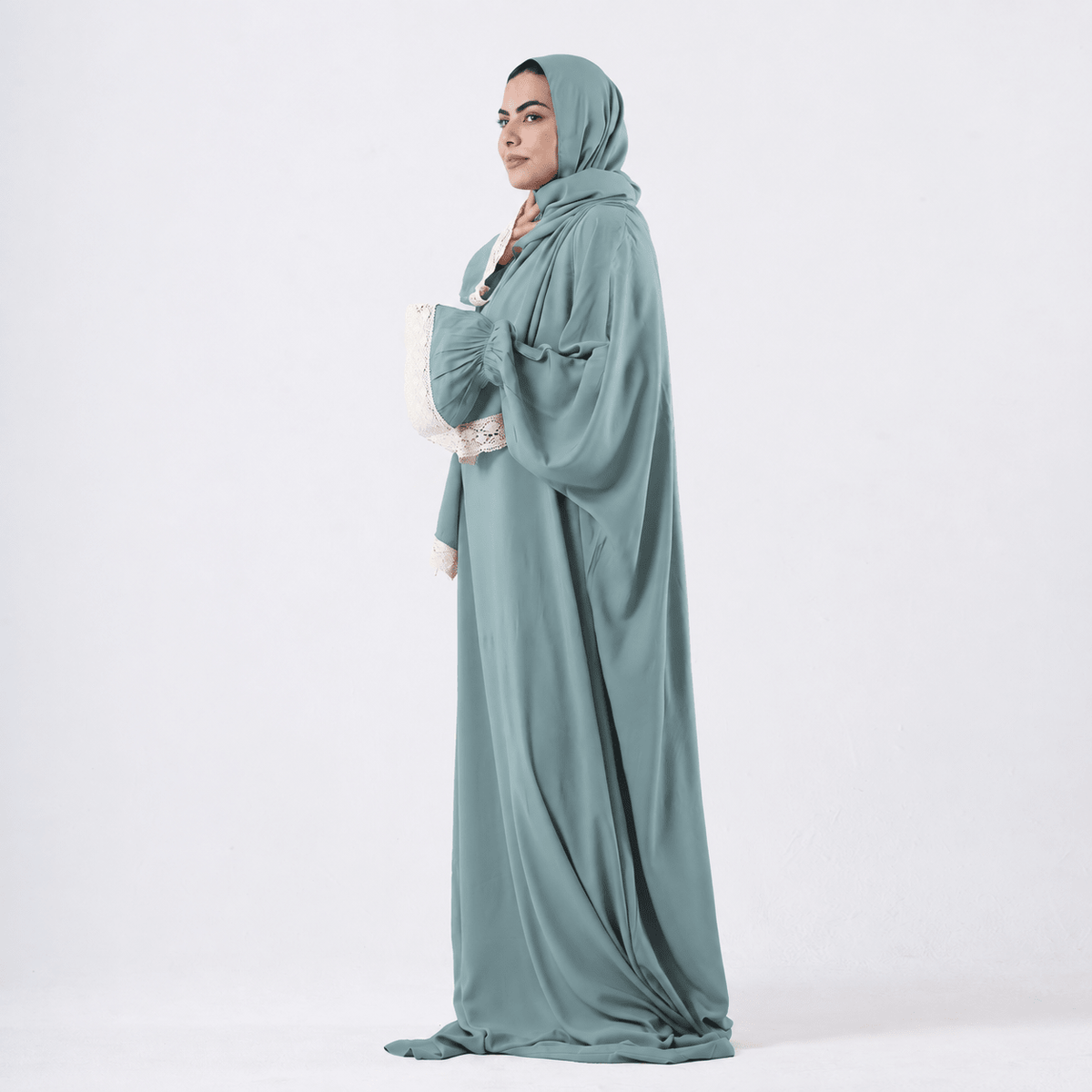 Prayer Dress One Piece With Headscarf Mint - Noury Hub