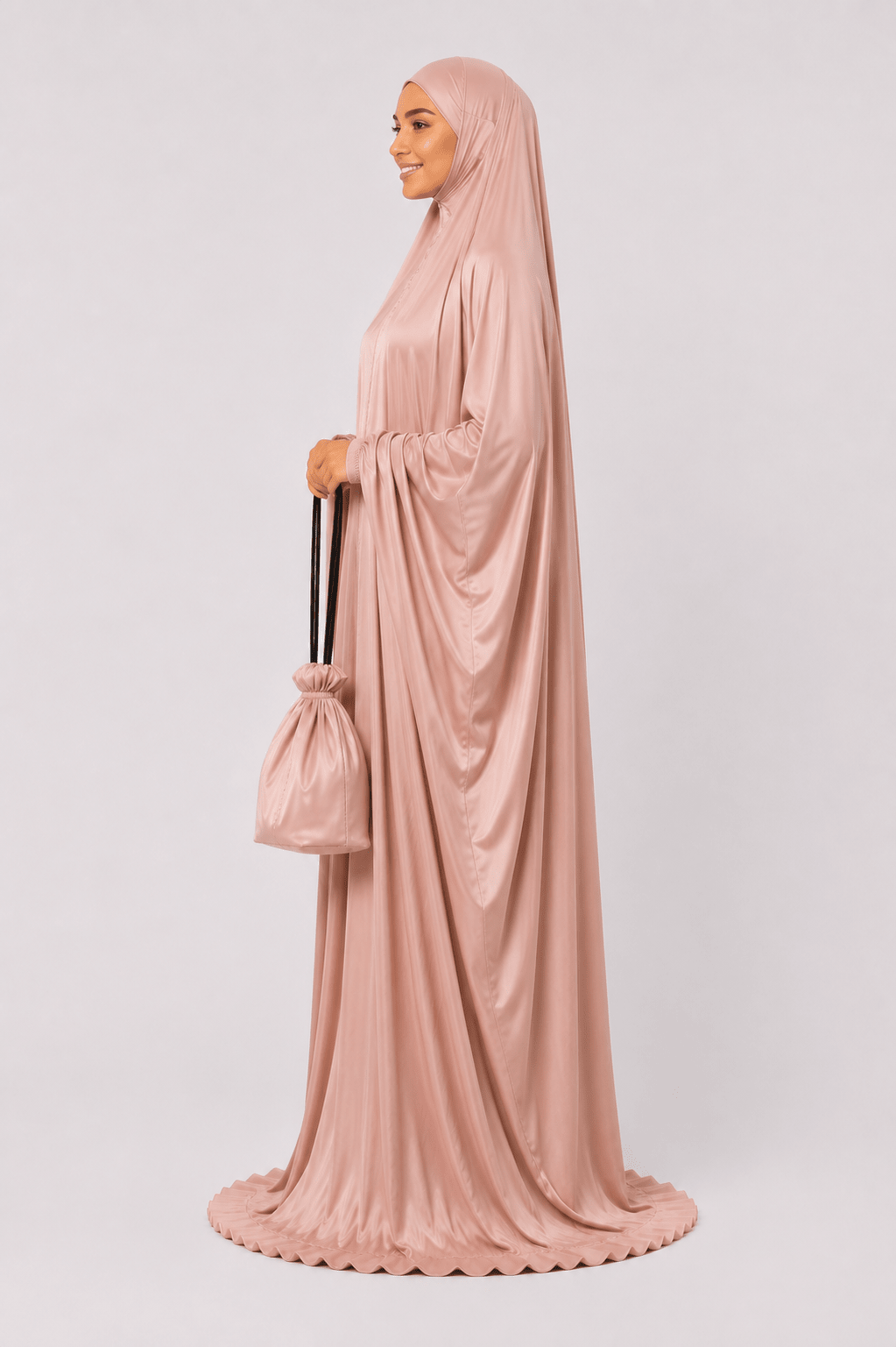 Prayer Dress Silk Pastel Pink - Noury Hub