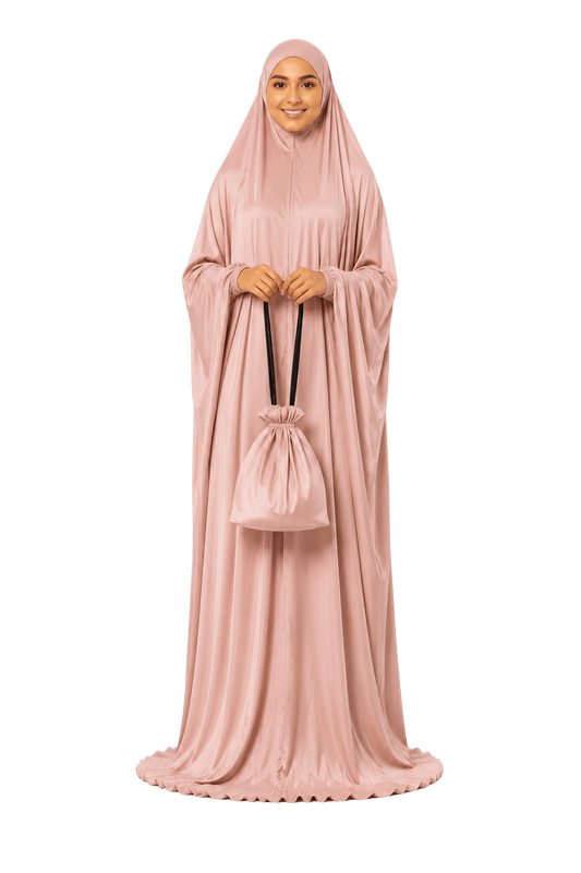 Prayer Dress Silk Pastel Pink - Noury Hub
