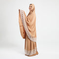 Prayer Dress Two Pieces Dantel Beige Abaya - Noury Hub