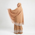 Prayer Dress Two Pieces Dantel Beige Abaya - Noury Hub
