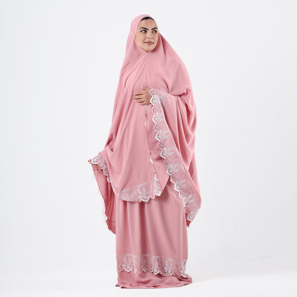 Prayer Dress Two Pieces Dantel Rose - Noury Hub