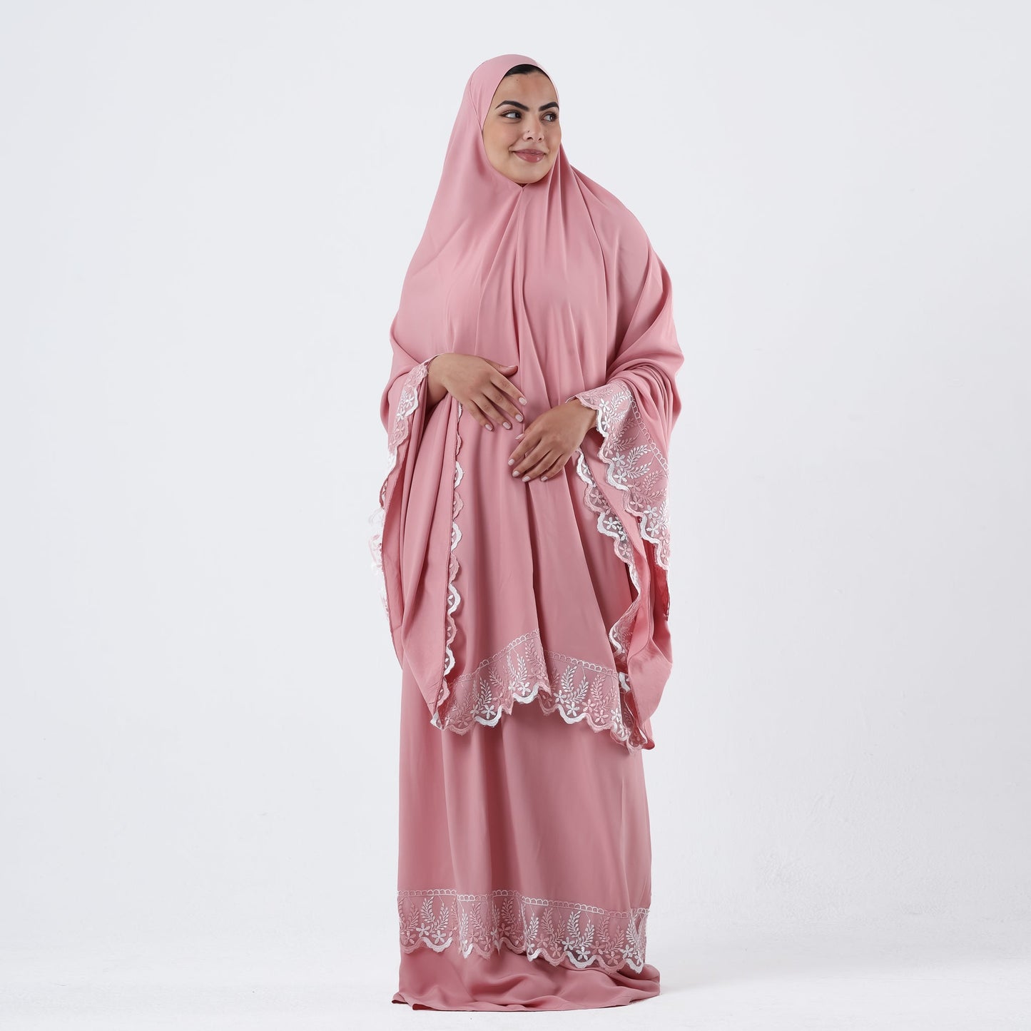 Prayer Dress Two Pieces Dantel Rose - Noury Hub