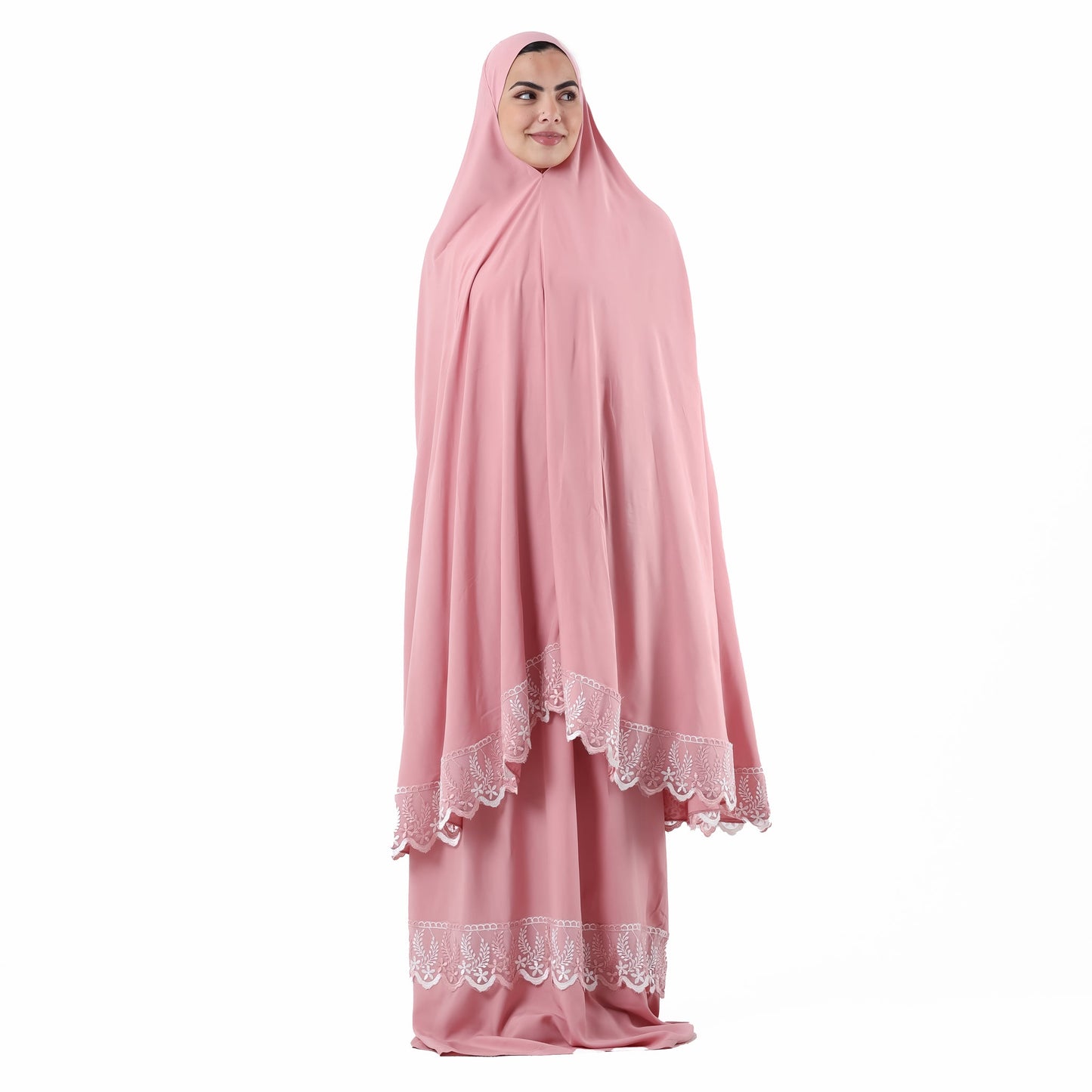 Prayer Dress Two Pieces Dantel Rose - Noury Hub