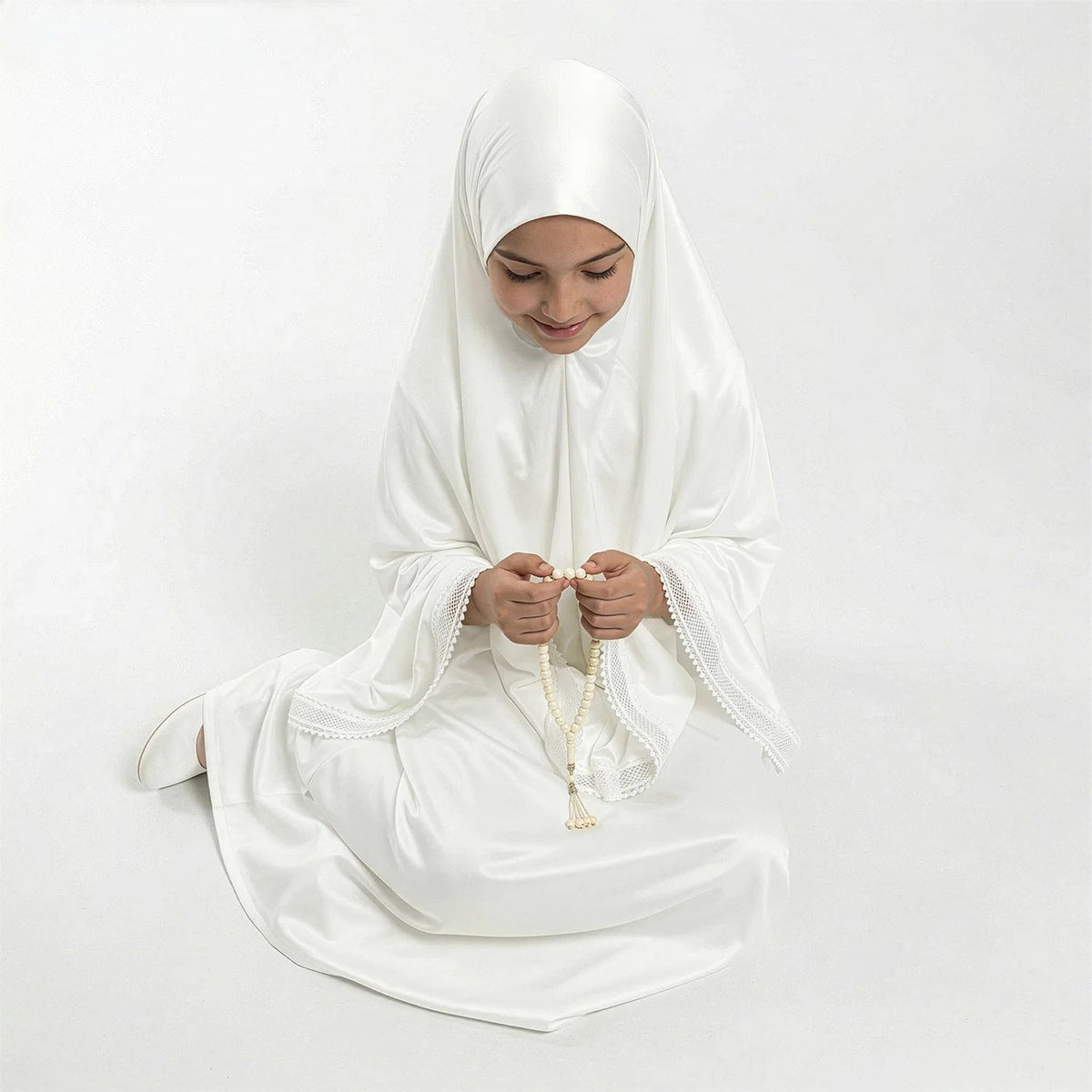 Prayer Wear - Khimar - Satin - Kids - Noury Hub