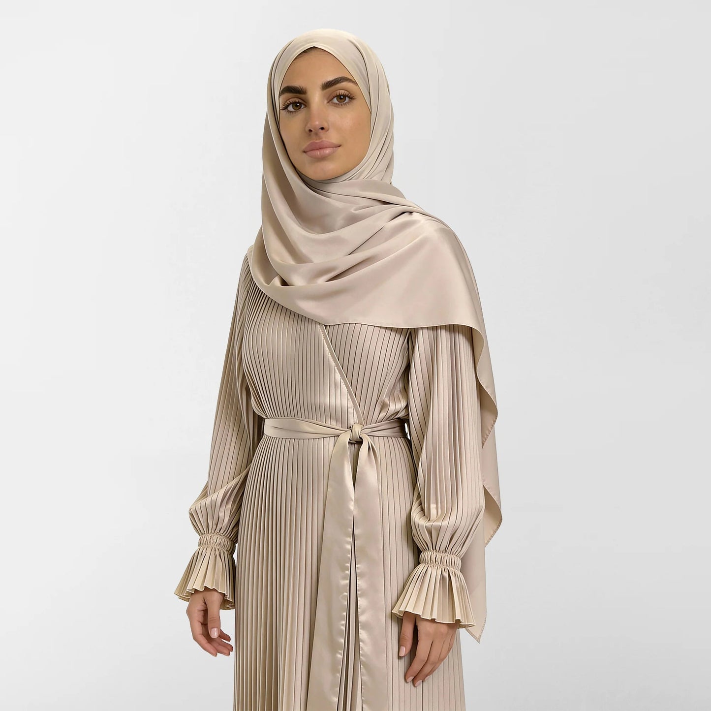 Satin prayer wear features a unique design that combines grace and comfort, - Noury Hub