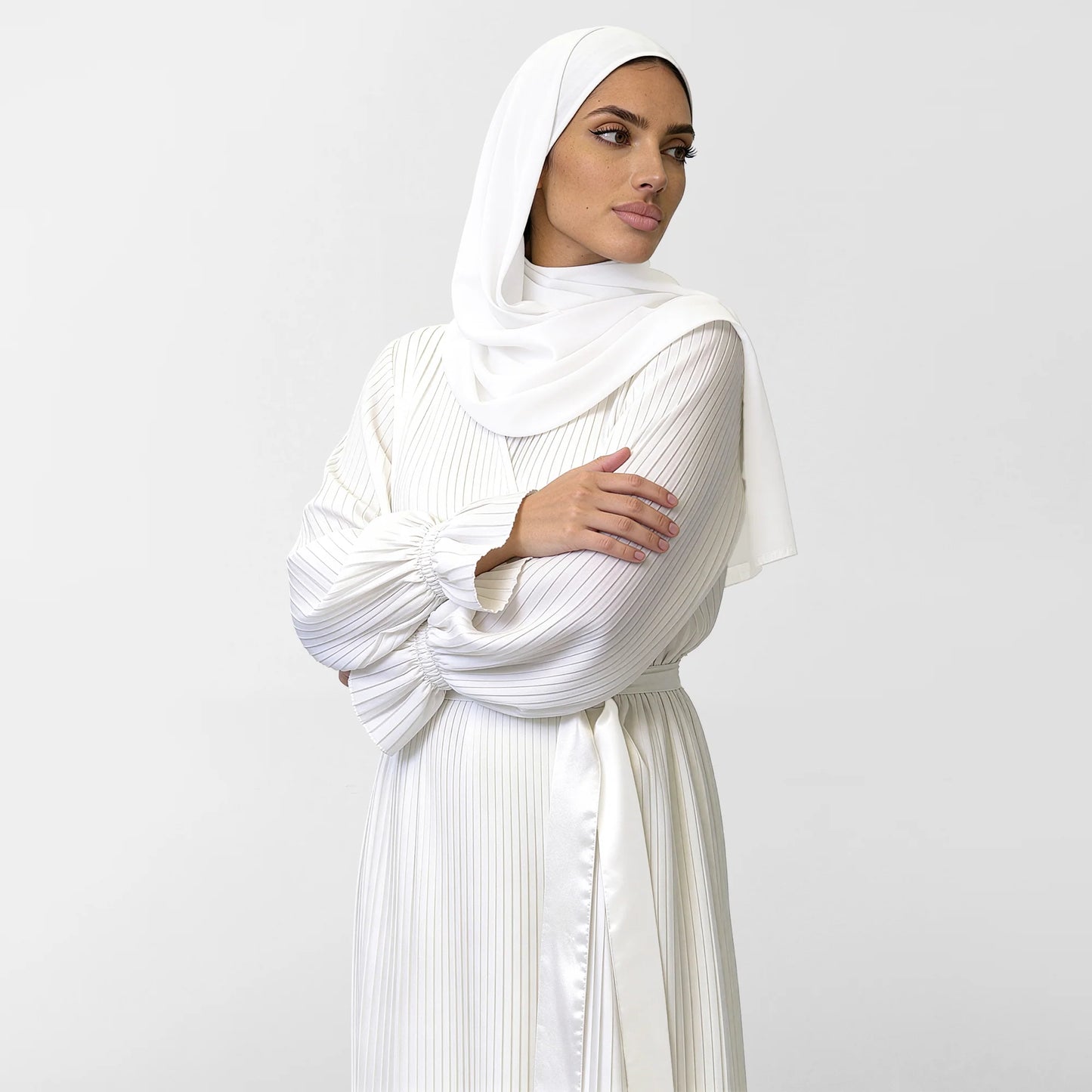Satin prayer wear features a unique design that combines grace and comfort,