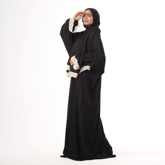 Women's Black Hijab Dress | One-Piece Black Prayer Dress | Nouryhub