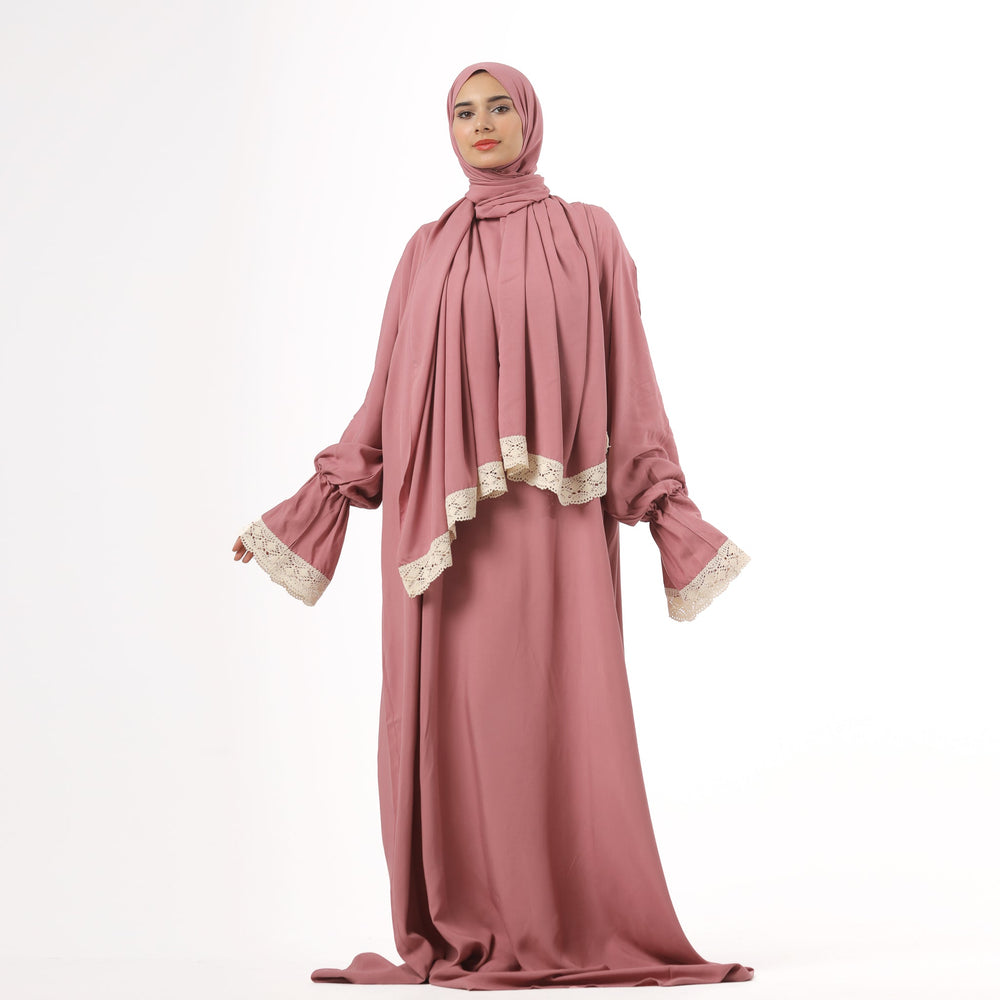 Women's Pink Hijab Dress | Women's Pink Prayer Dress | Nouryhub