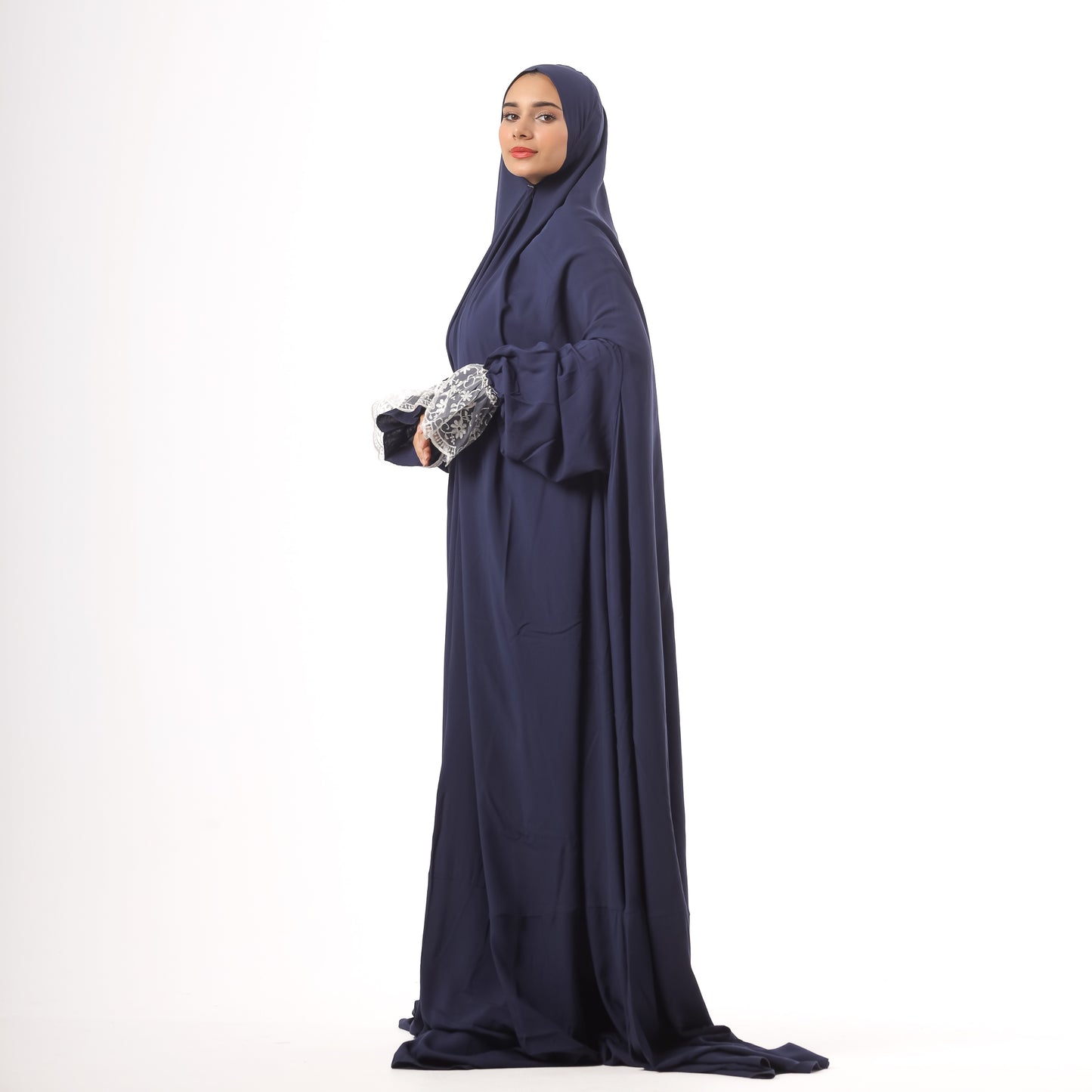 Women's Navy Blue Prayer Dress | Navy Blue Hijab Dress | Nouryhub