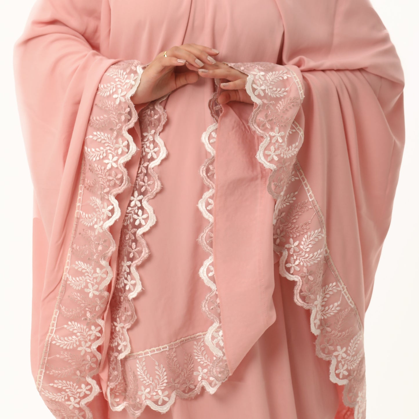 Relaxed Fit Prayer Dress Dantel Pink