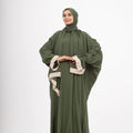 Prayer Dress Abaya Olive Prayer Dress One Piece With Headscarf Olive - Noury Hub